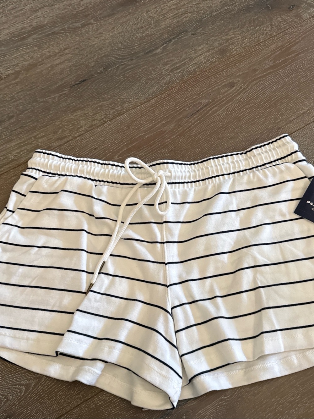 Target PARKE COLLECTION White Striped Athletic Drawstring Women’s Shorts